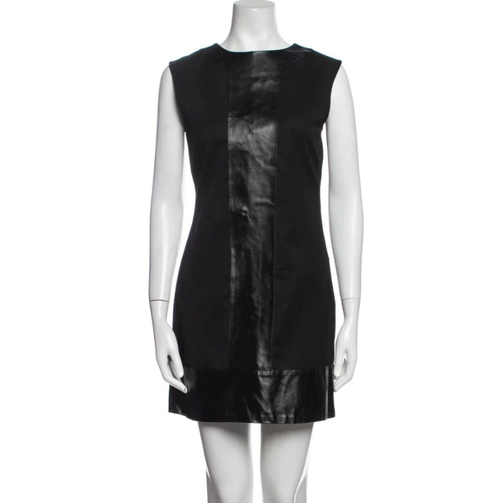 Abaete Bowie Patent Leather Wool Dress in Black Size 2